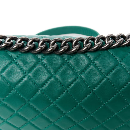 Chanel Lambskin Quilted Medium Boy Flap Green 13 of 13