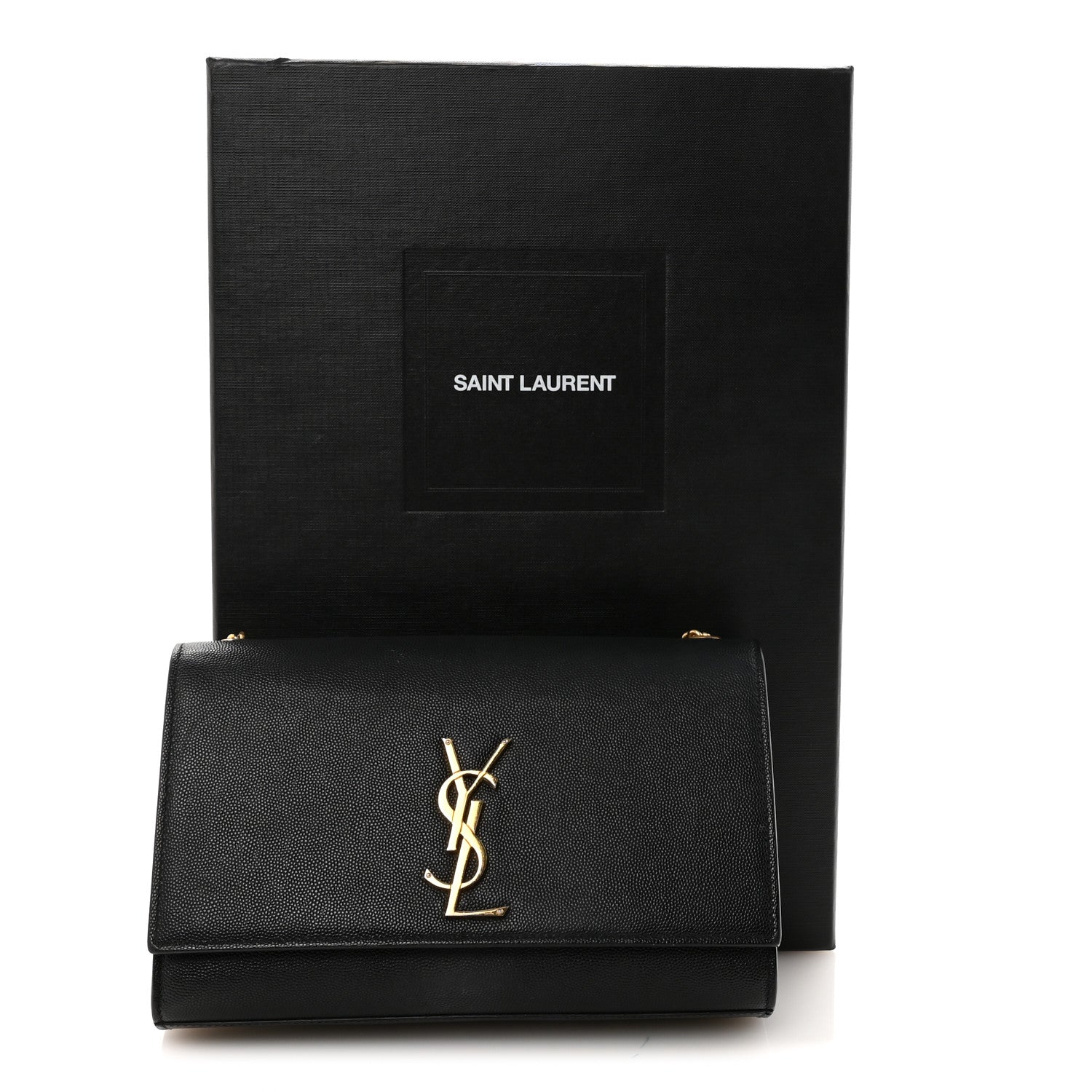 Saint Laurent Grain De Poudre Medium Classic Monogram Kate Satchel Black 10 of 10