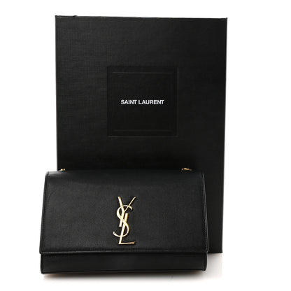 Saint Laurent Grain De Poudre Medium Classic Monogram Kate Satchel Black 10 of 10