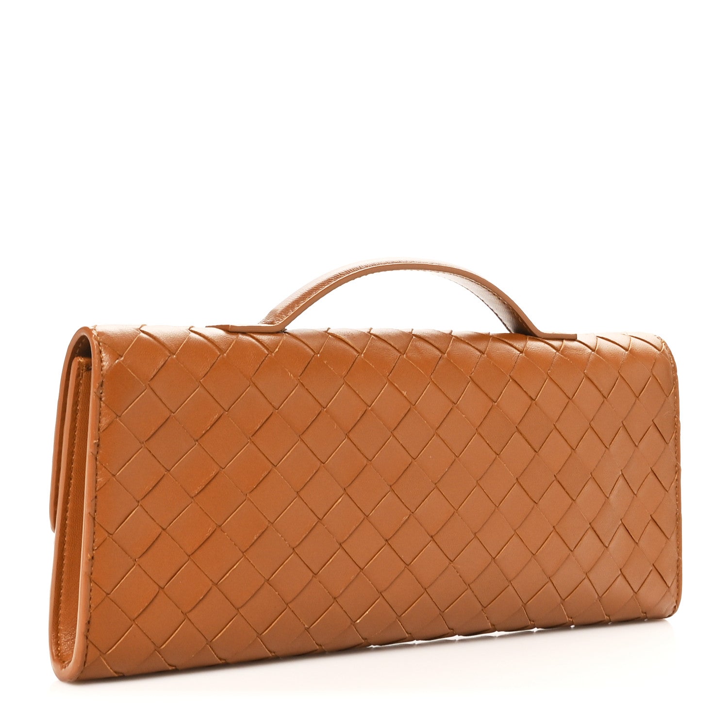 Bottega Veneta Nappa Intrecciato Long Andiamo Top Handle Clutch Cognac 3 of 7