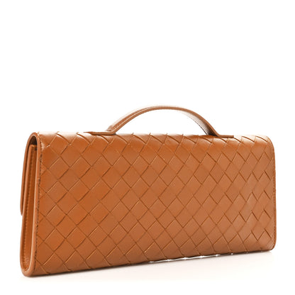 Bottega Veneta Nappa Intrecciato Long Andiamo Top Handle Clutch Cognac 3 of 7