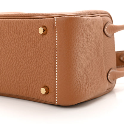 Hermes Taurillon Clemence Mini Lindy 20 Gold 10 of 11