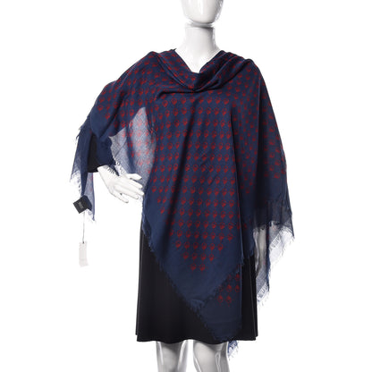 Gucci Modal Silk Twill GG Hamlet Square Scarf Sapphire Red 2 of 4