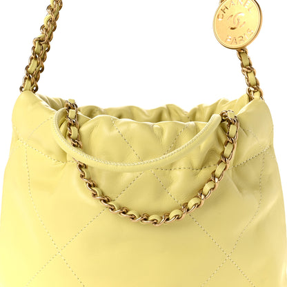 Chanel Shiny Calfskin Quilted Mini Chanel 22 Yellow 8 of 10