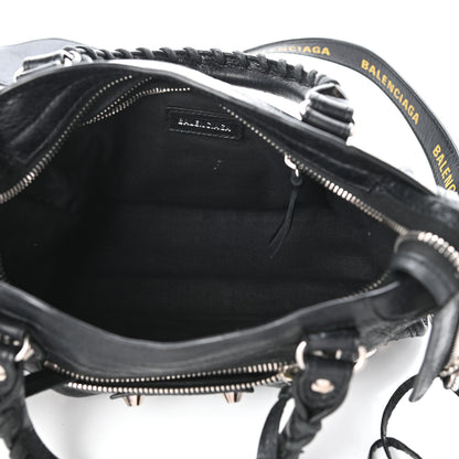 Balenciaga Agneau Classic Silver Hardware Mini City Logo Strap Black Jaune Soleil 5 of 8