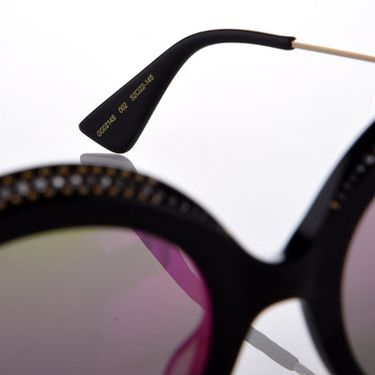 Gucci Crystal Cat Eye GG0214S Sunglasses Black Gold Pink 6 of 10