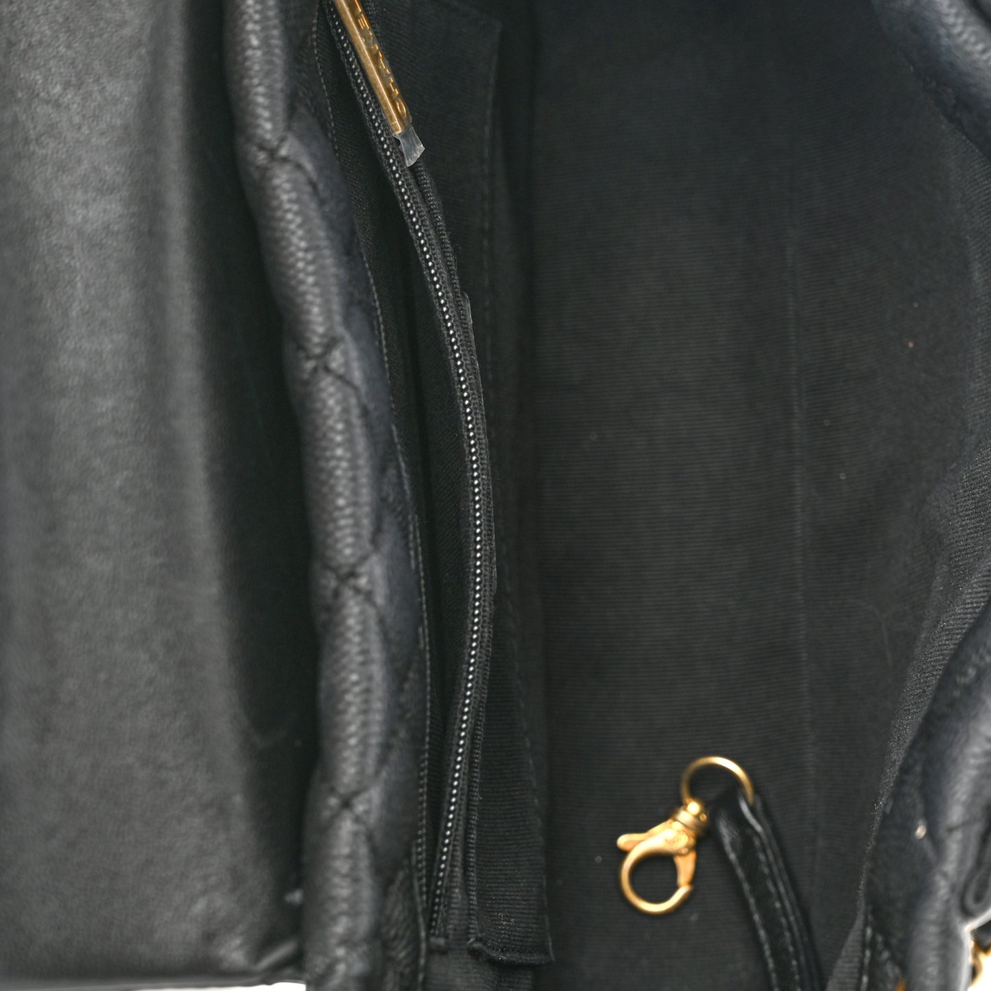 Caviar Calfskin Quilted Small Top Handle Flap Black