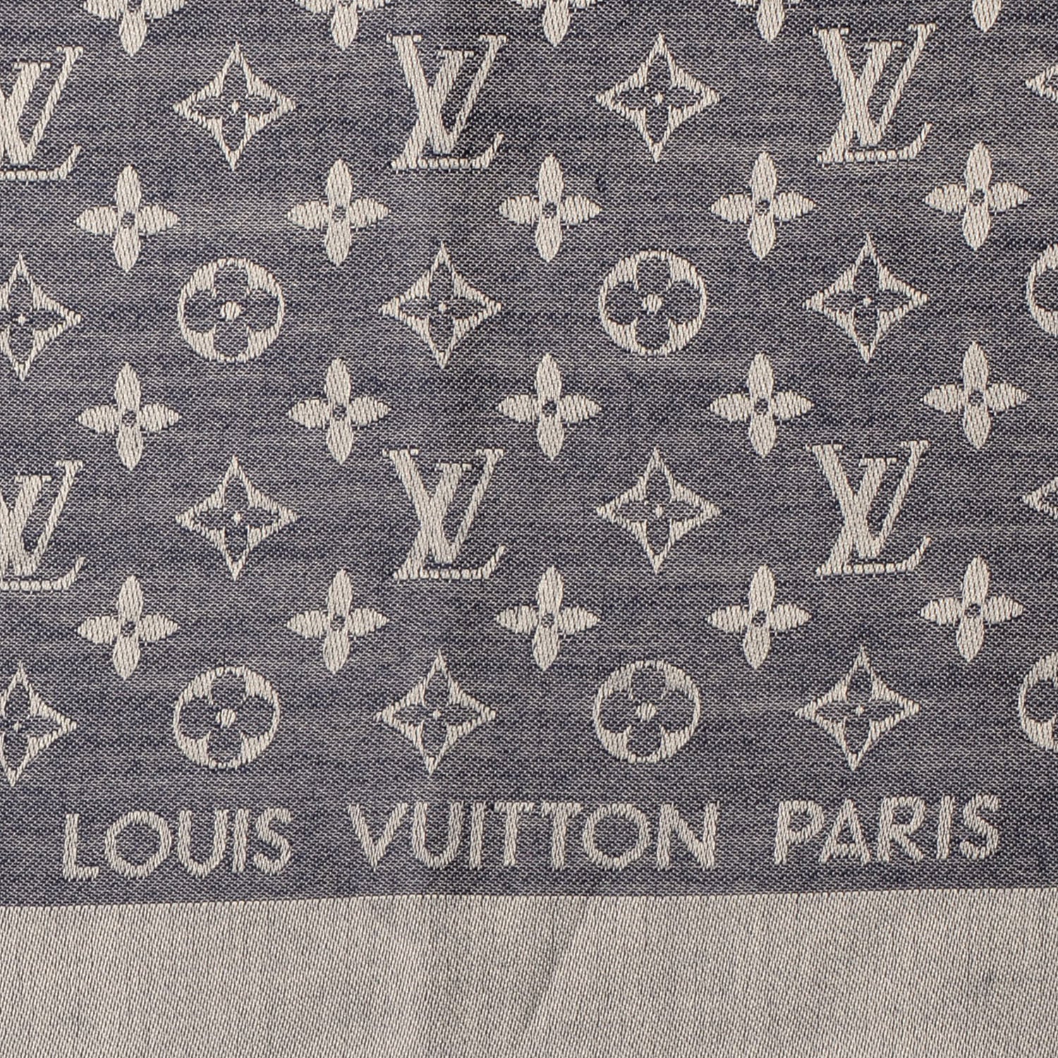 Louis Vuitton Monogram Denim Shawl Blue 4 of 5