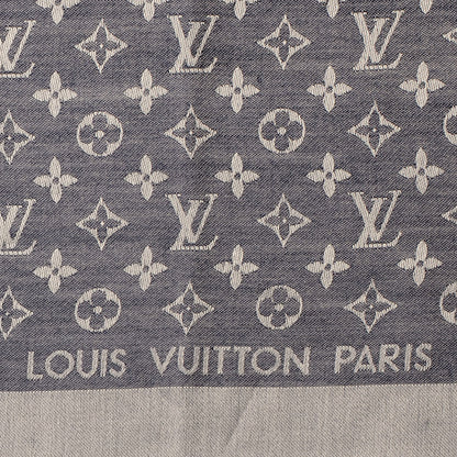 Louis Vuitton Monogram Denim Shawl Blue 4 of 5