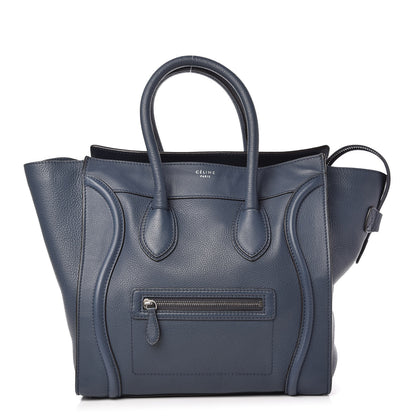 Celine Drummed Calfskin Mini Luggage Slate 1 of 9