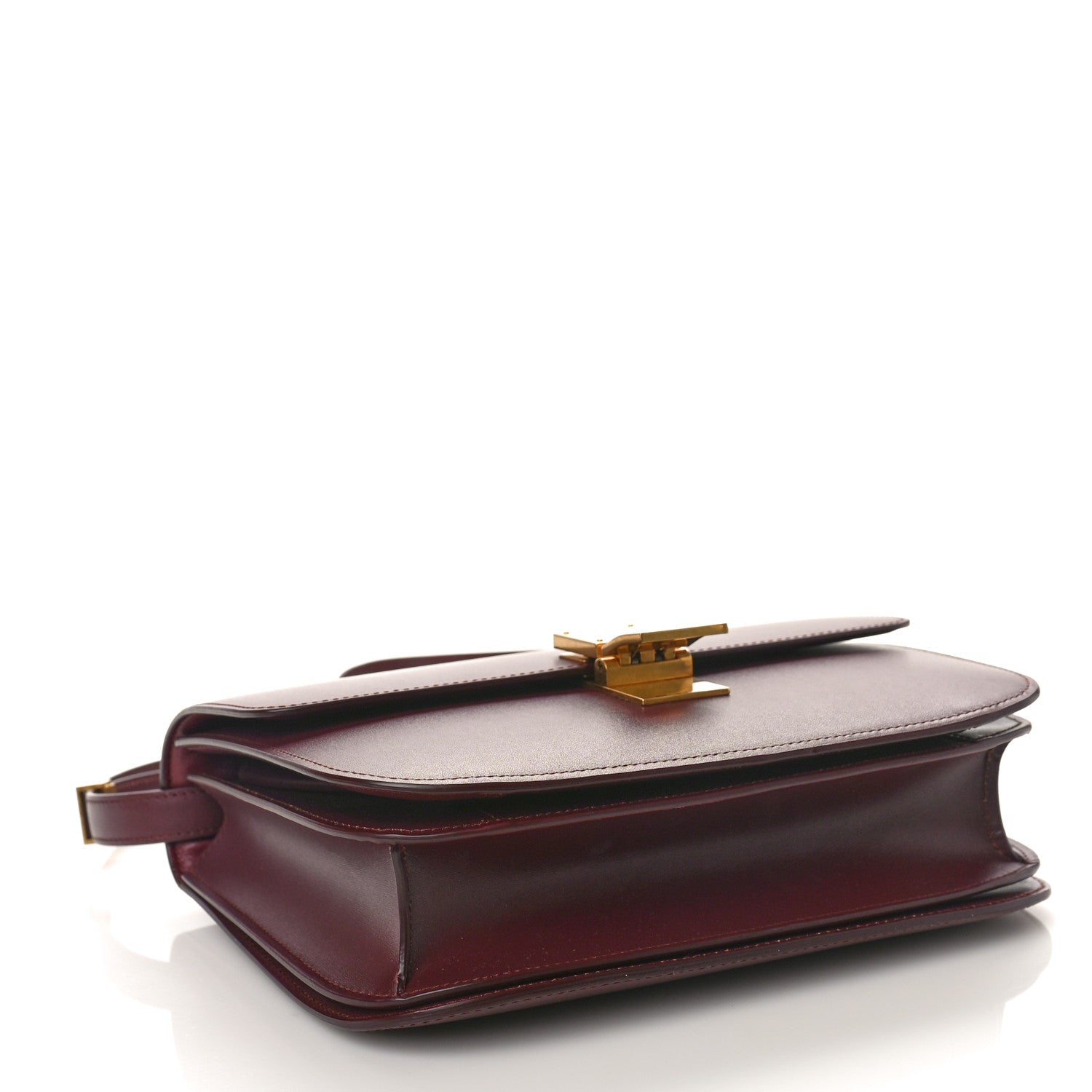 Celine Smooth Calfskin Medium Classic Box Flap Bag Burgundy 4 of 8