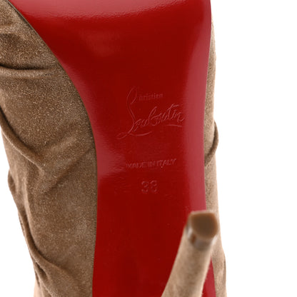 Christian Louboutin Veau Velours Piros 120 Boot 38 Naturale 6 of 11