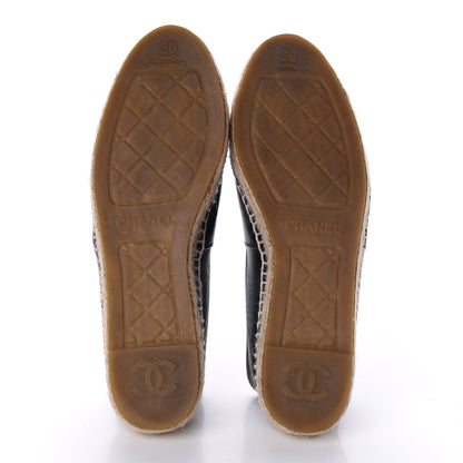 Chanel Lambskin CC Espadrilles 38 Black 5 of 11