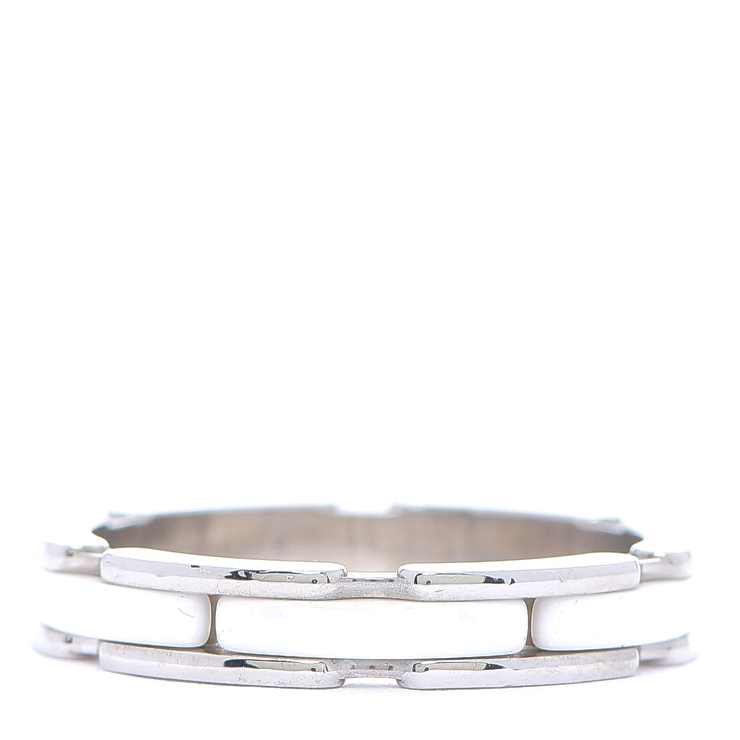 18K White Gold Ceramic Small Ultra Ring White 59 8.75