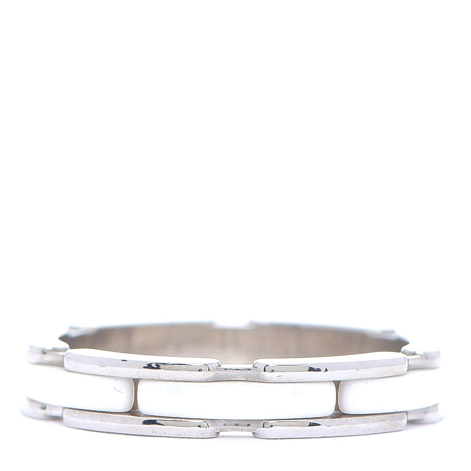 Chanel 18K White Gold Ceramic Small Ultra Ring White 59 8.75 2 of 3