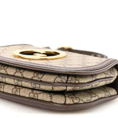 Gucci GG Supreme Monogram Textured Dollar Calfskin Mini Blondie Chain Shoulder Flap Bag Beige Ebony New Acero 10 of 10