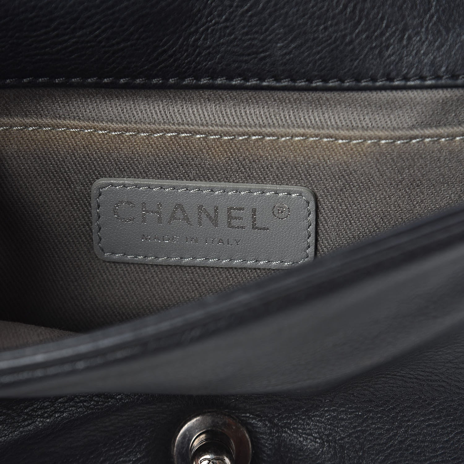 Chanel Calfskin Embossed Crystal Small Boy Flap Black 6 of 9