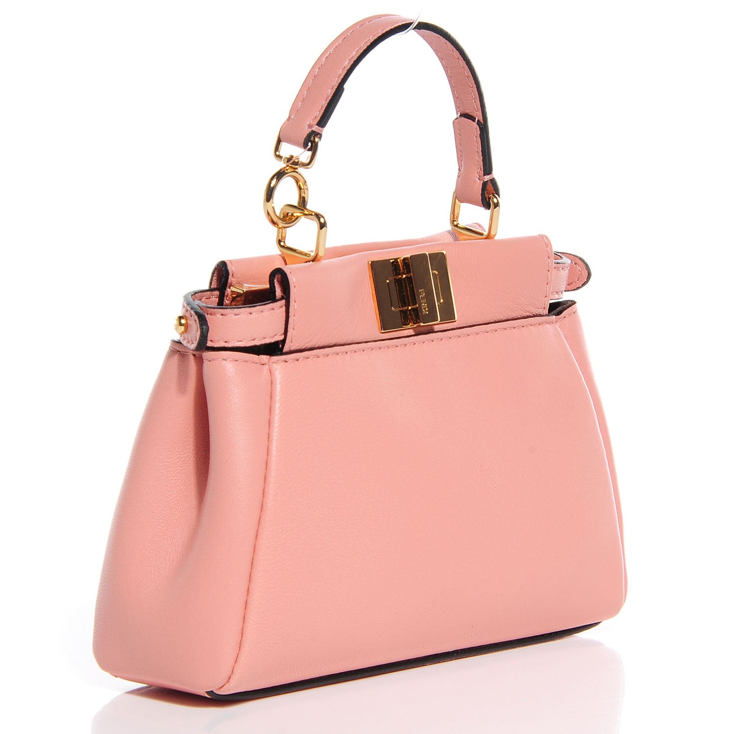 Fendi Shiny Nappa Micro Peekaboo Iconic Satchel Pink 3 of 8