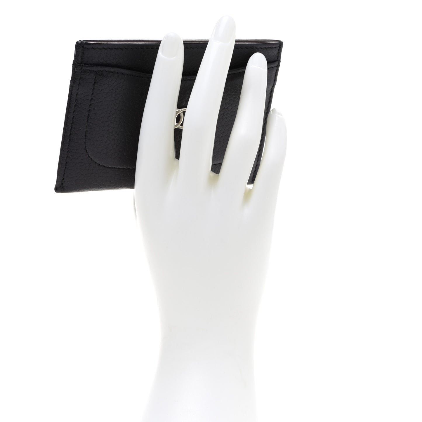 Grained Calfskin Neo Executive Card Holder Black