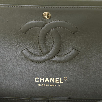 Chanel Calfskin Chevron Quilted Medium Double Flap Khaki 5 of 9
