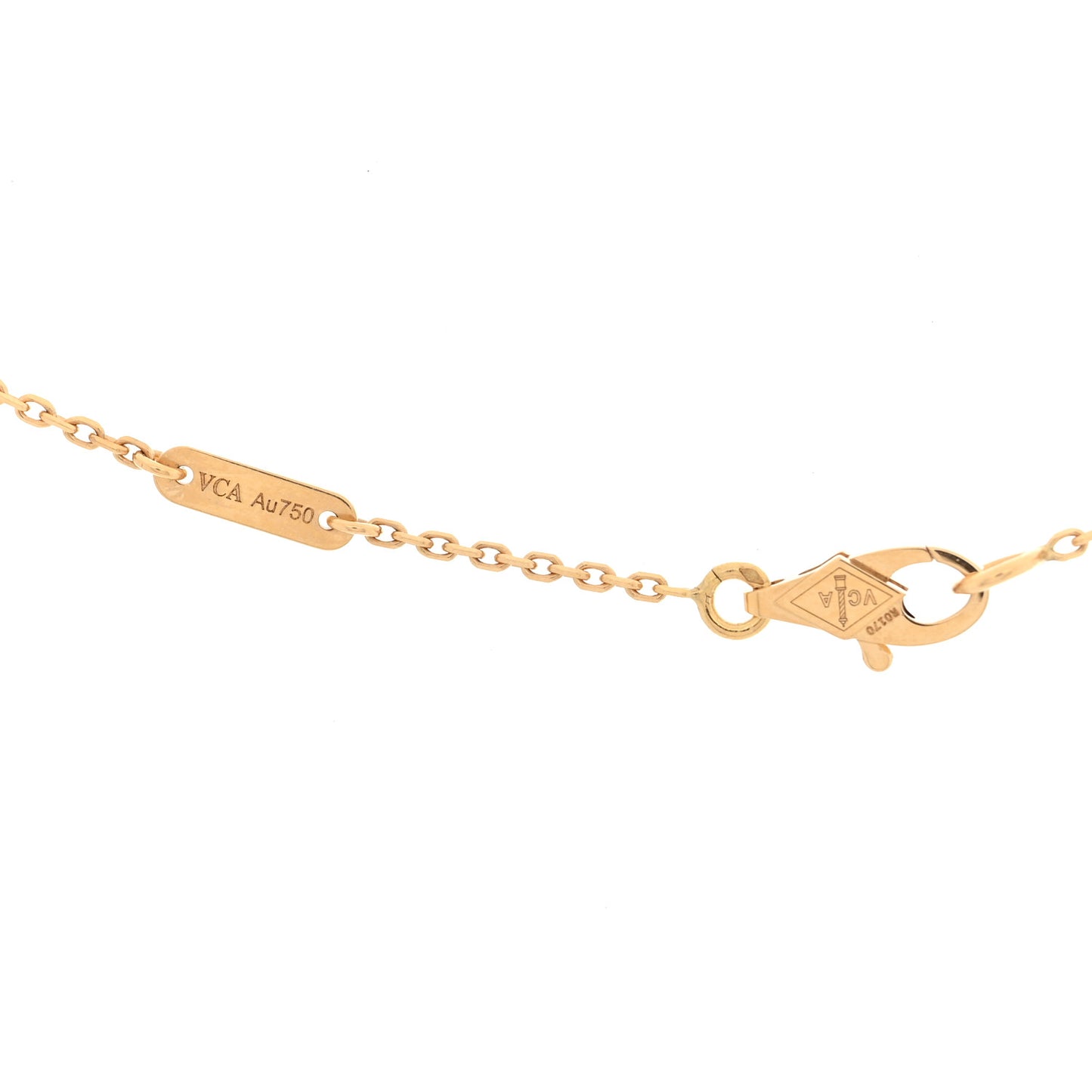 18K Yellow Gold Mother of Pearl Sweet Alhambra Pendant Necklace