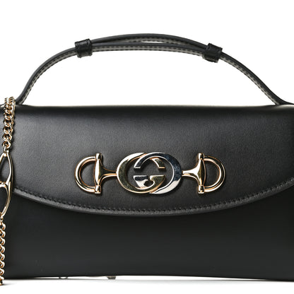 Gucci Smooth Calfskin Mini Zumi Shoulder Bag Black 9 of 13