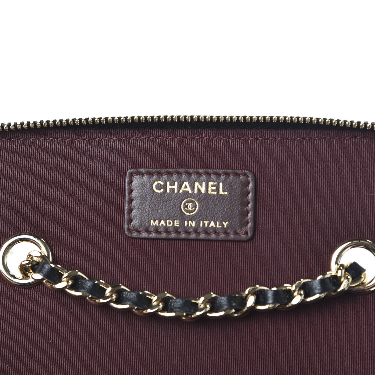 Lambskin Quilted Small Vanity Case With Chain Black