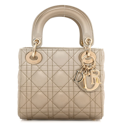 Christian Dior Metallic Lambskin Cannage Mini Lady Dior Gold 1 of 10
