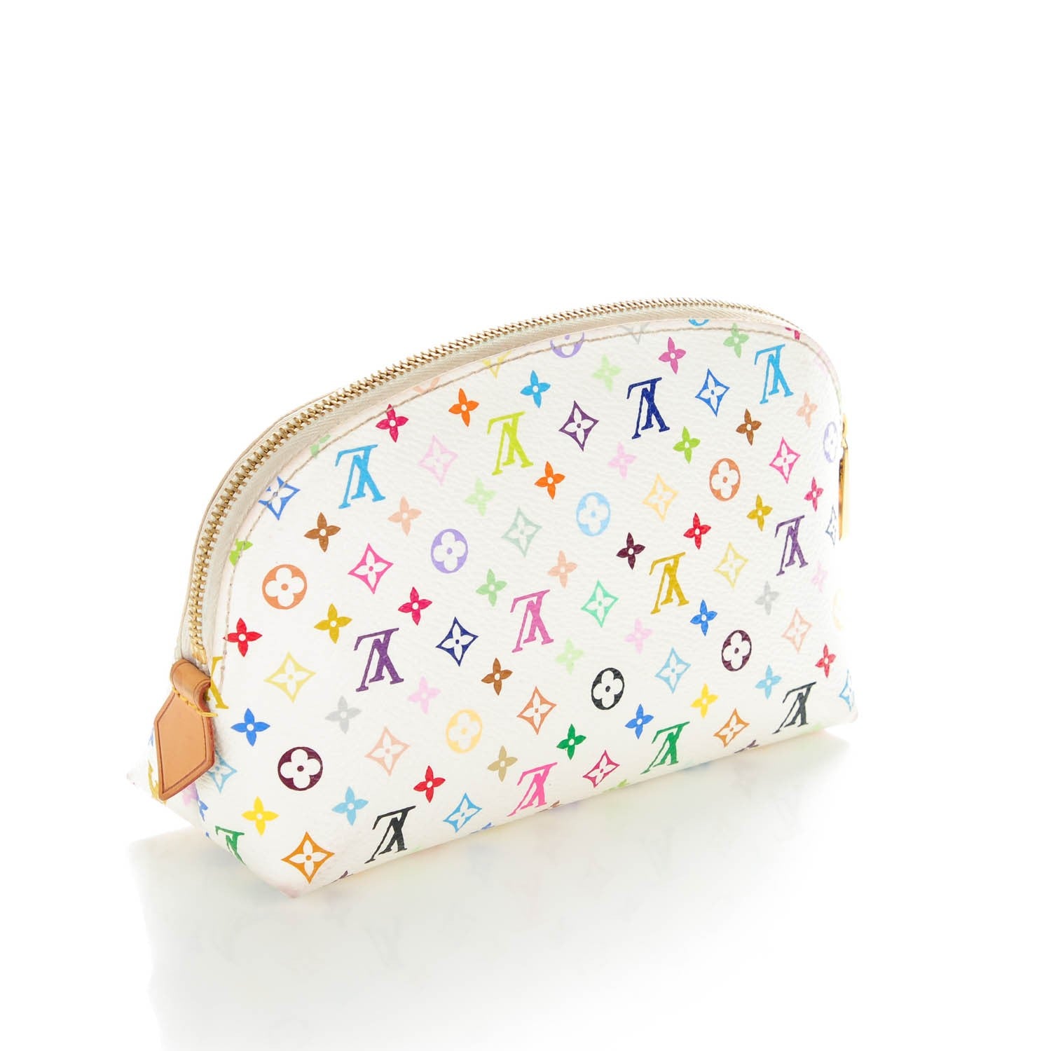 Louis Vuitton Monogram Multicolor Cosmetic Pouch White Litchi 3 of 7