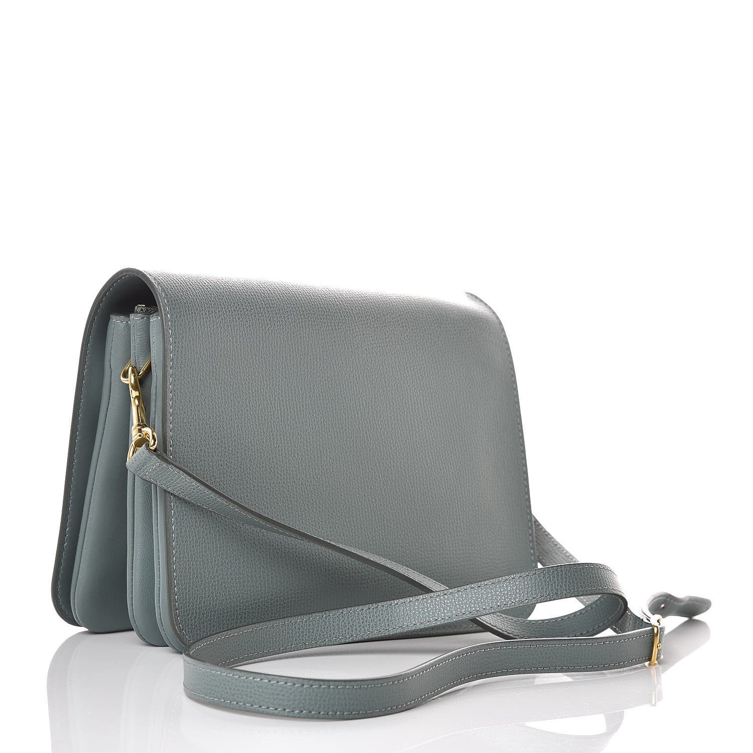 Mulberry Cross Grain Calfskin Clifton Flap Antique Blue 3 of 12
