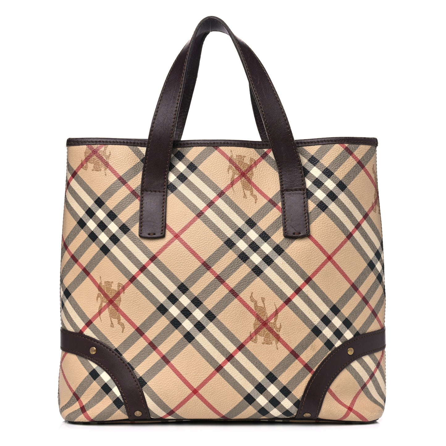 Haymarket Check Studded Large Tote Chocolate