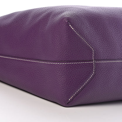 Hermes Taurillon Clemence Double Sens 45 Reversible Tote Bleu Zanzibar Ultraviolet 10 of 17