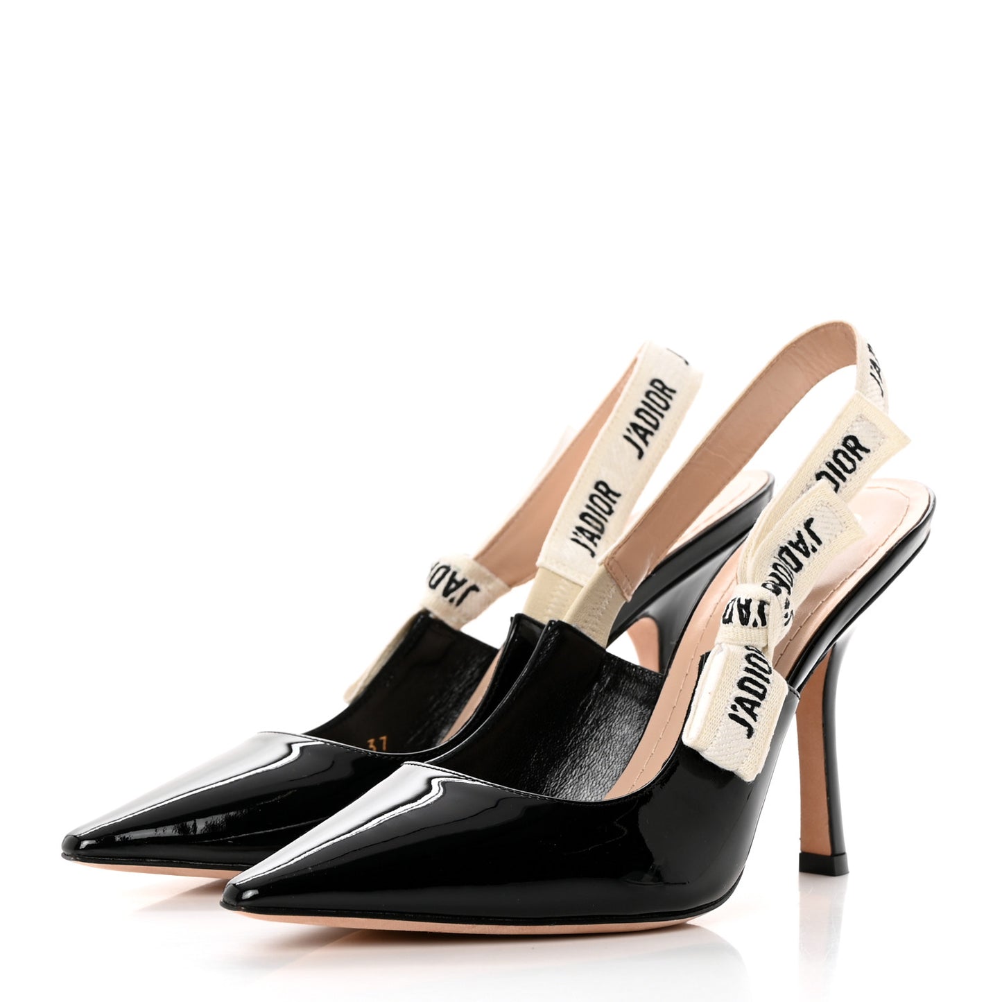 Patent Ribbon J'Adior Slingback 100mm Pumps 37 Black
