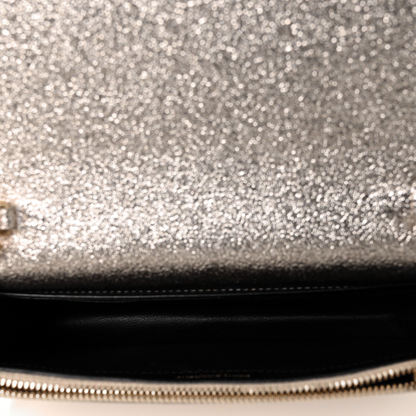 Metallic Calfskin Kate Monogram Tassel Chain Wallet Gold