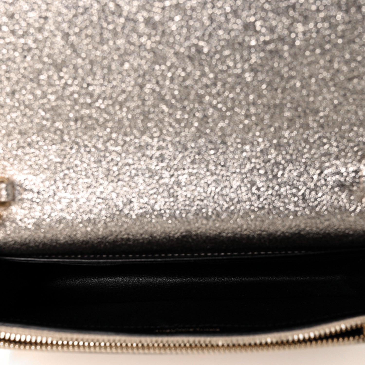 Saint Laurent Metallic Calfskin Kate Monogram Tassel Chain Wallet Gold 5 of 8