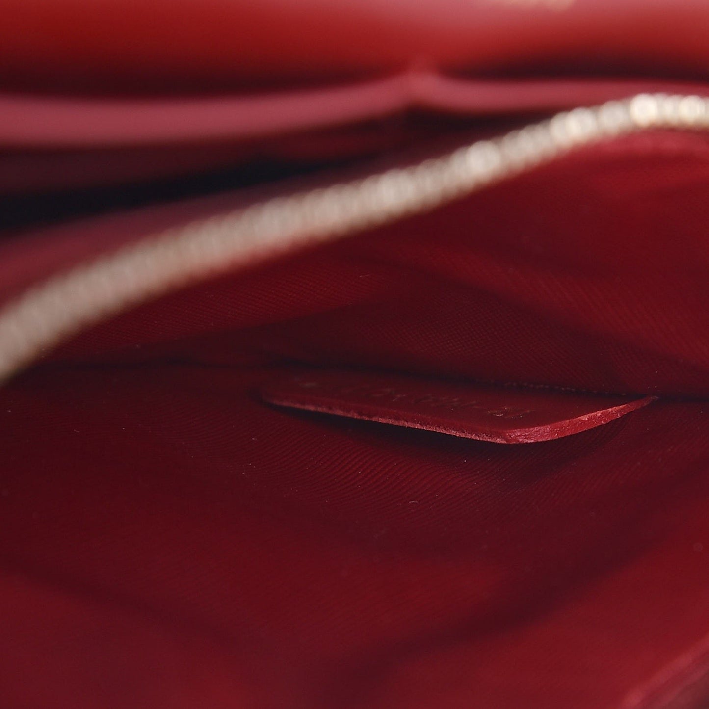 Calfskin Cannage Studded Lady Dior Wallet on Chain Deep Red