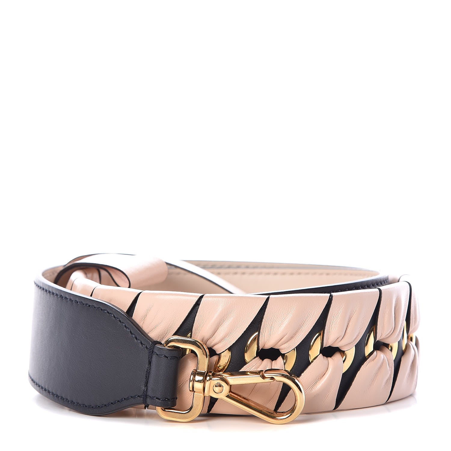 Fendi Vitello Century Nappa Lace Up Bow Strap You Blue Notte Plaster 1 of 7
