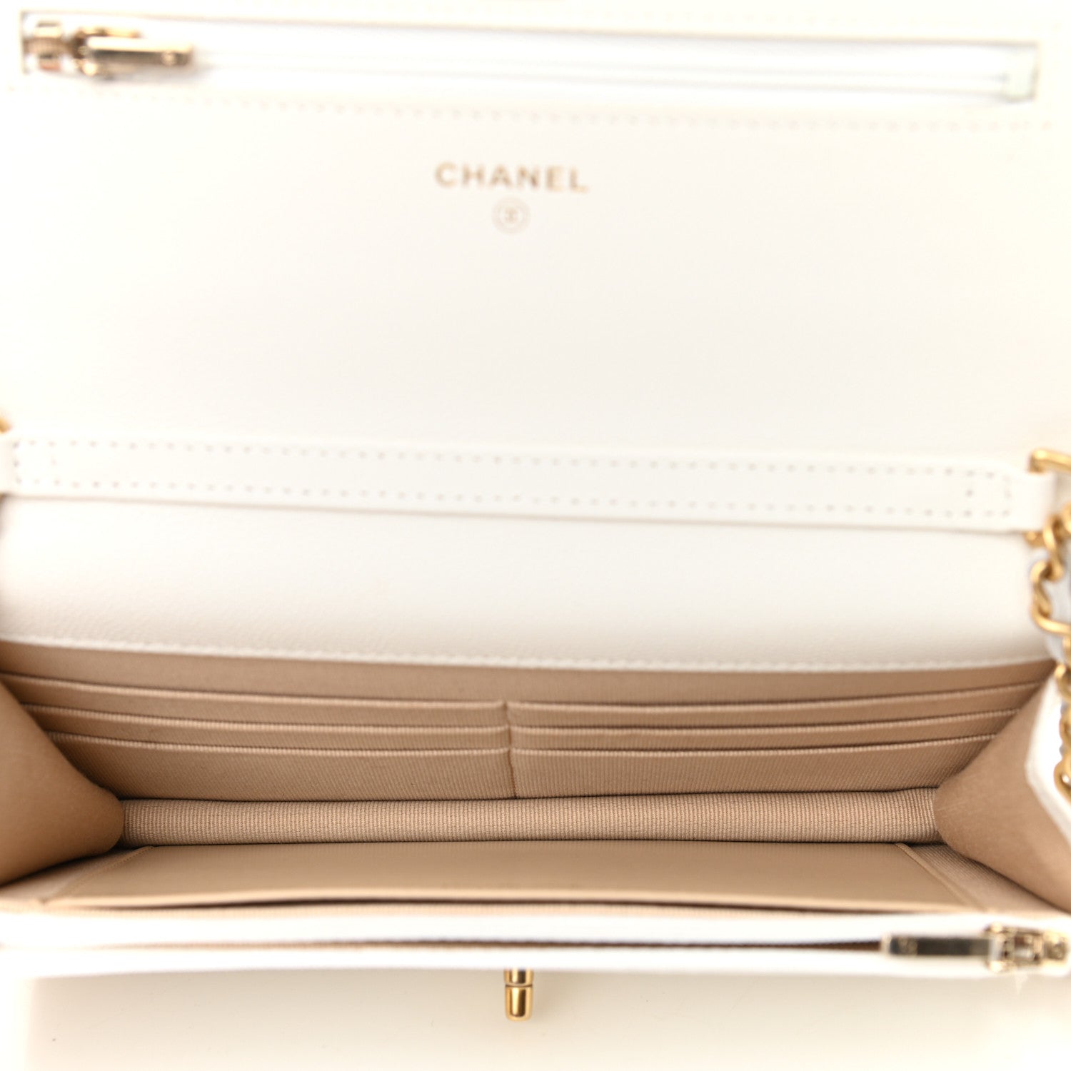 Chanel Caviar Quilted Twist Your Buttons Wallet On Chain WOC White 4 of 10