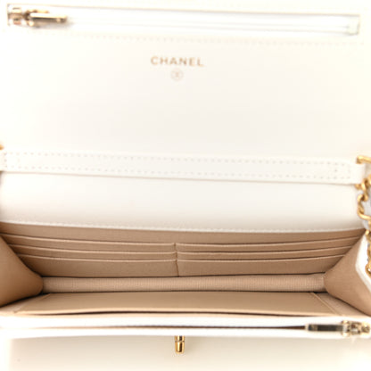 Chanel Caviar Quilted Twist Your Buttons Wallet On Chain WOC White 4 of 10
