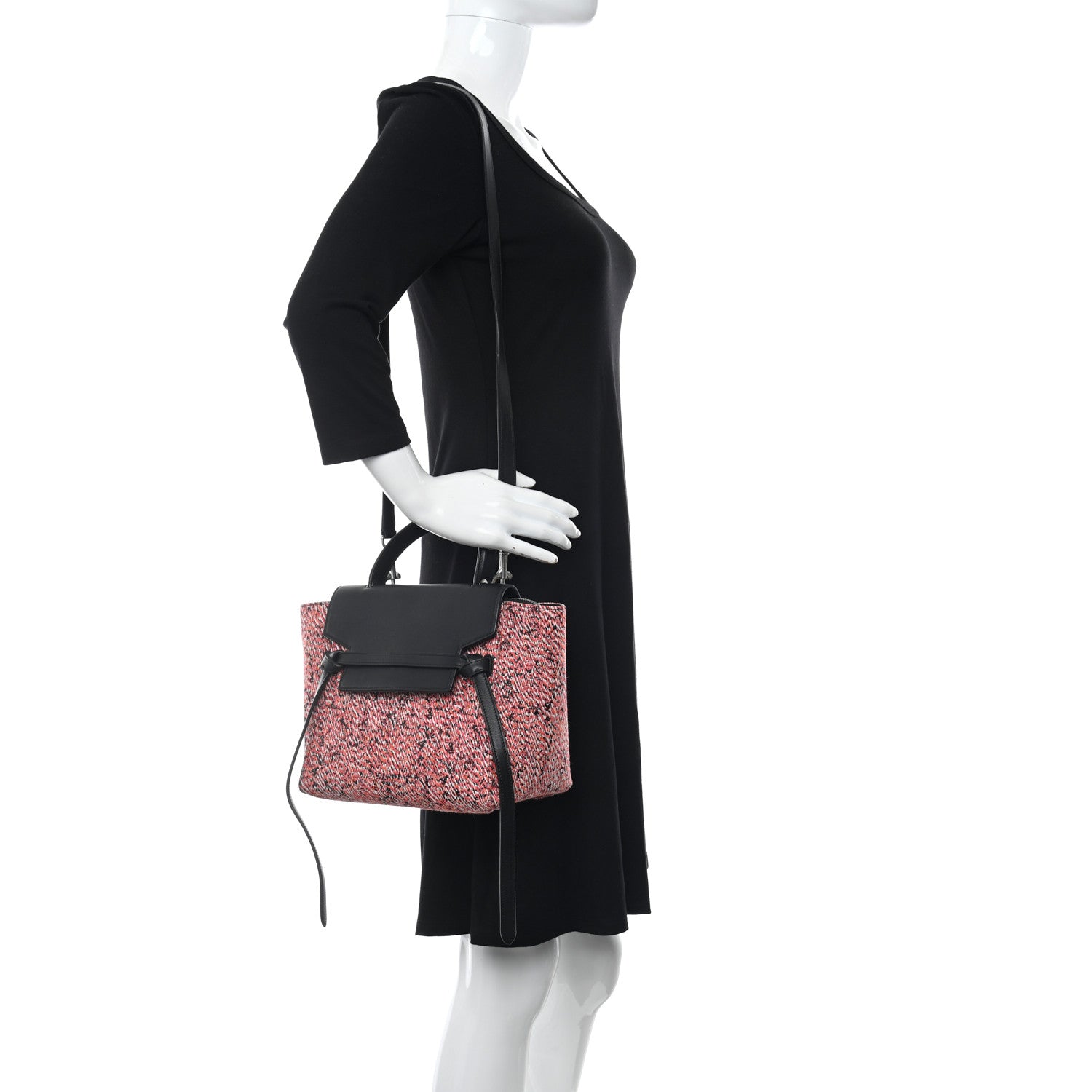 Celine Fuzzy Jacquard Calfskin Micro Belt Bag Red 2 of 12