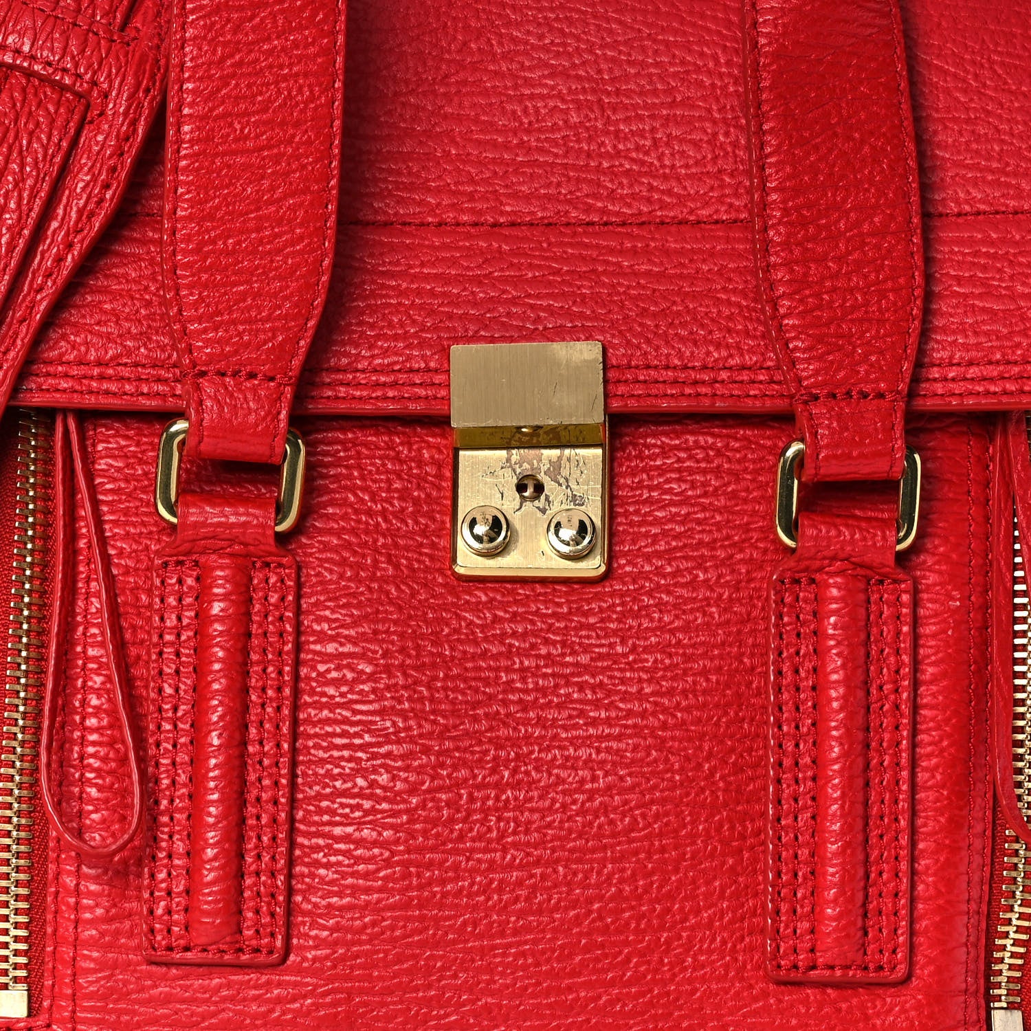 3.1 Phillip Lim Textured Calfskin Medium Pashli Satchel Red 7 of 12