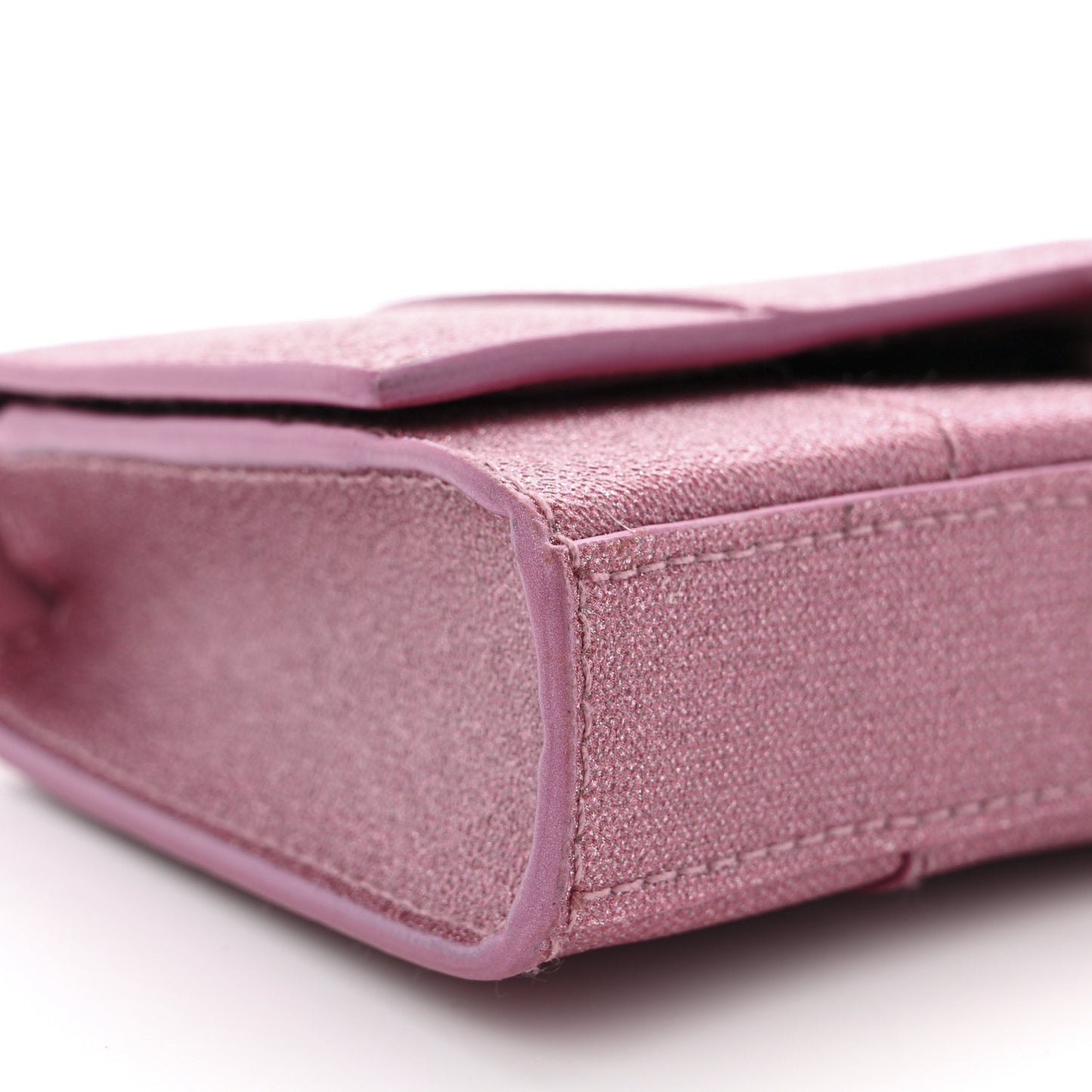 Sparkling Fabric XS Hourglass Wallet On Chain Sweet Pink