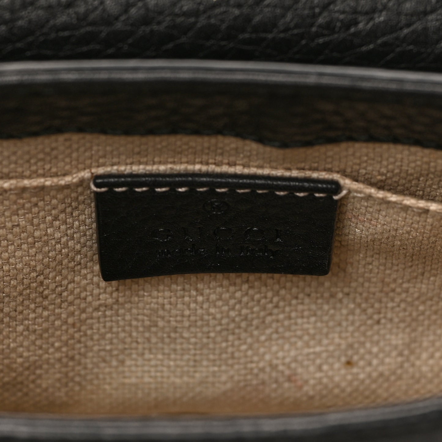 Pebbled Calfskin Small Soho Flap Crossbody Black