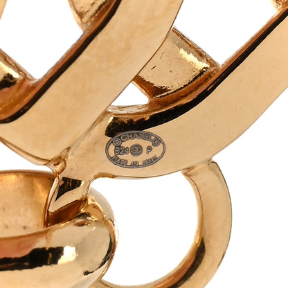Chanel Metal Crystal Pearl CC Drop Earrings Gold White 4 of 5