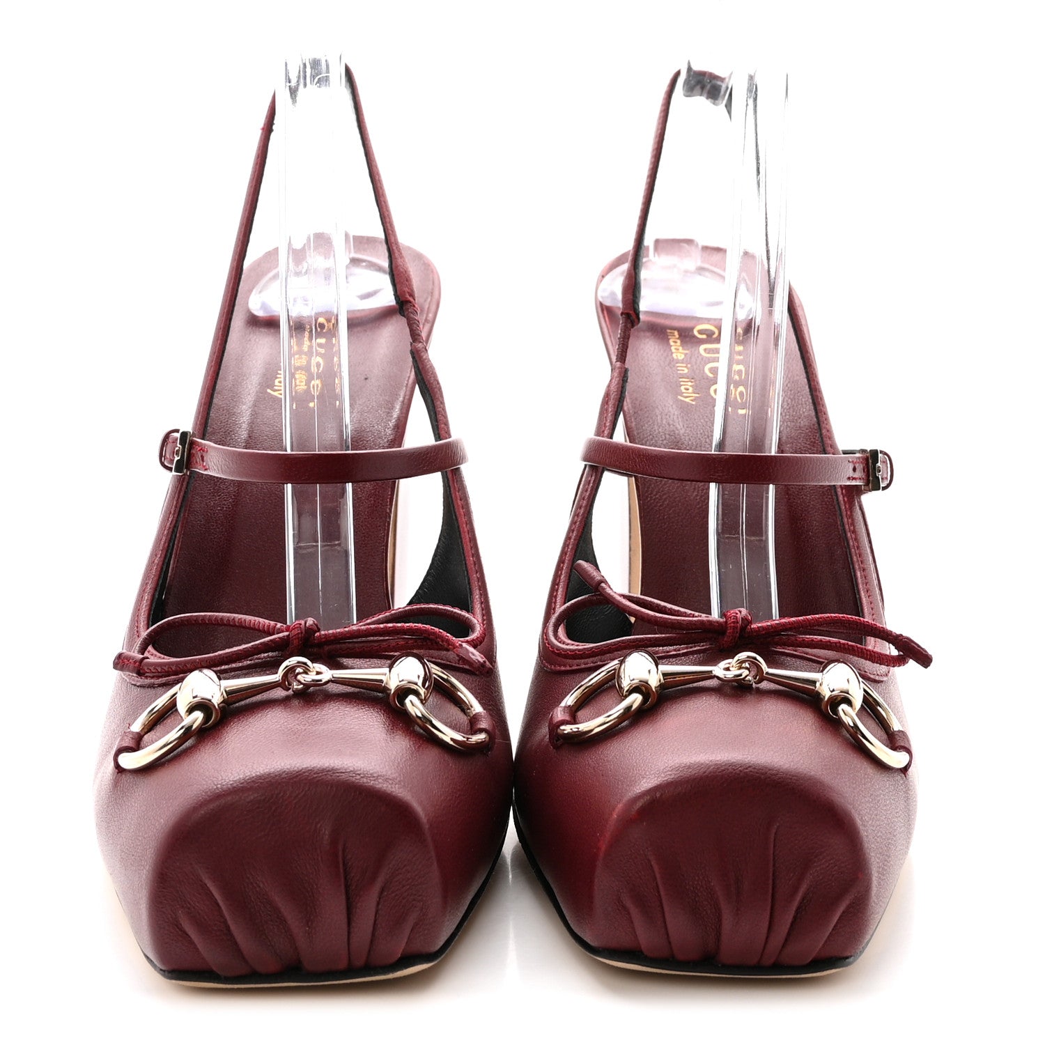 Gucci Nappa Charlotte Horsebit Ballet Mary Jane Pumps 38 Rosso Ancora Red 3 of 10