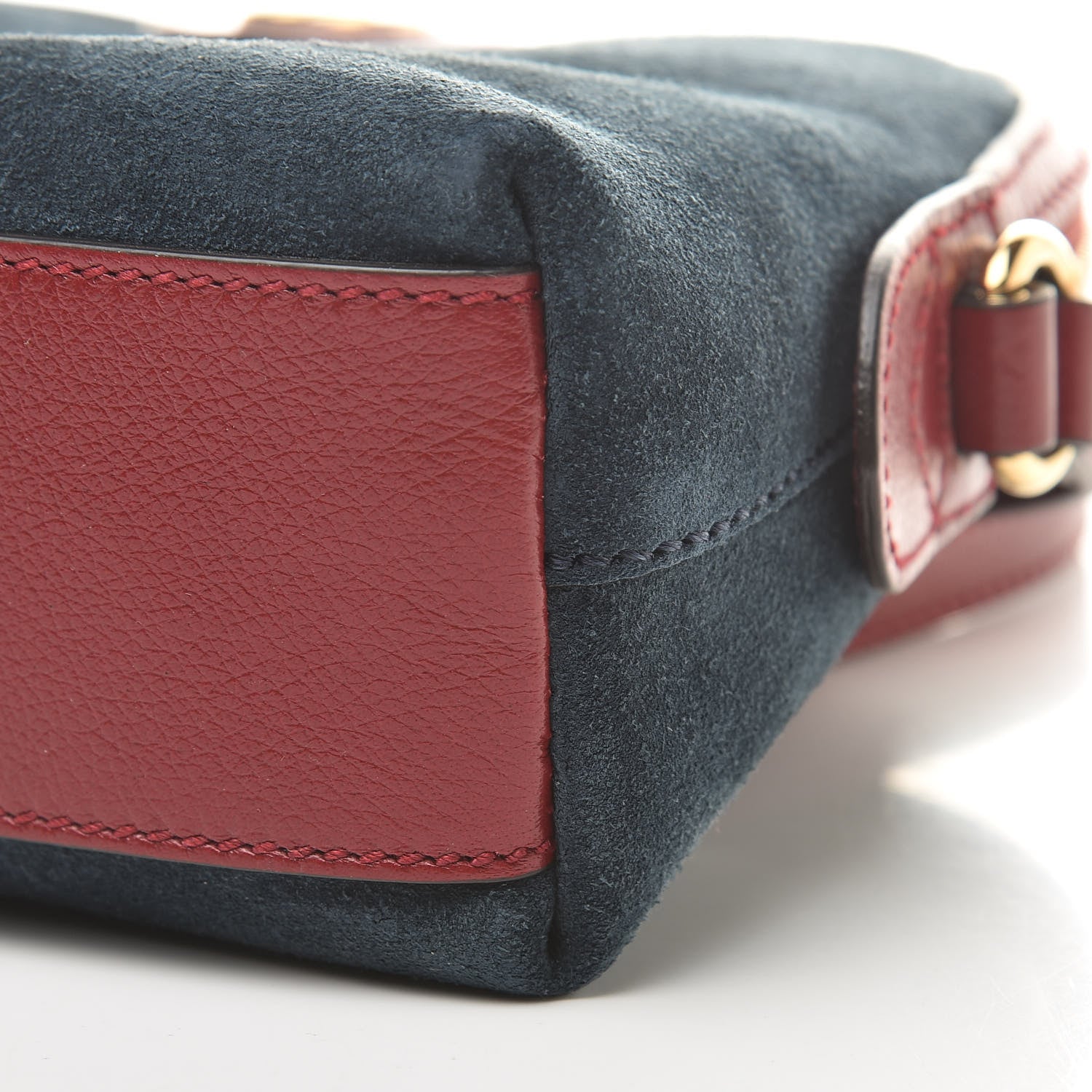 Gucci Suede Calfskin Web Small Ophidia Dome Shoulder Bag New Blue Romantic Cherry 10 of 11