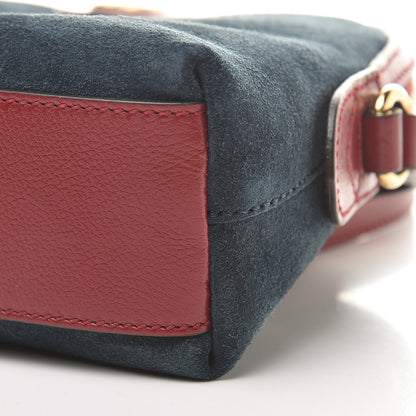 Gucci Suede Calfskin Web Small Ophidia Dome Shoulder Bag New Blue Romantic Cherry 10 of 11