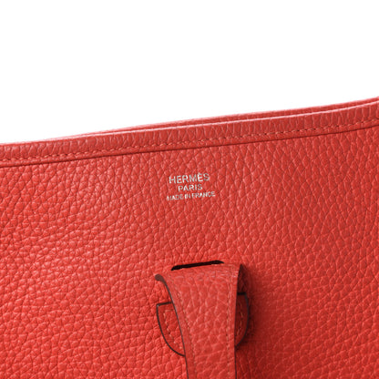 Hermes Taurillon Clemence Evelyne III PM Rouge Pivoine 8 of 11