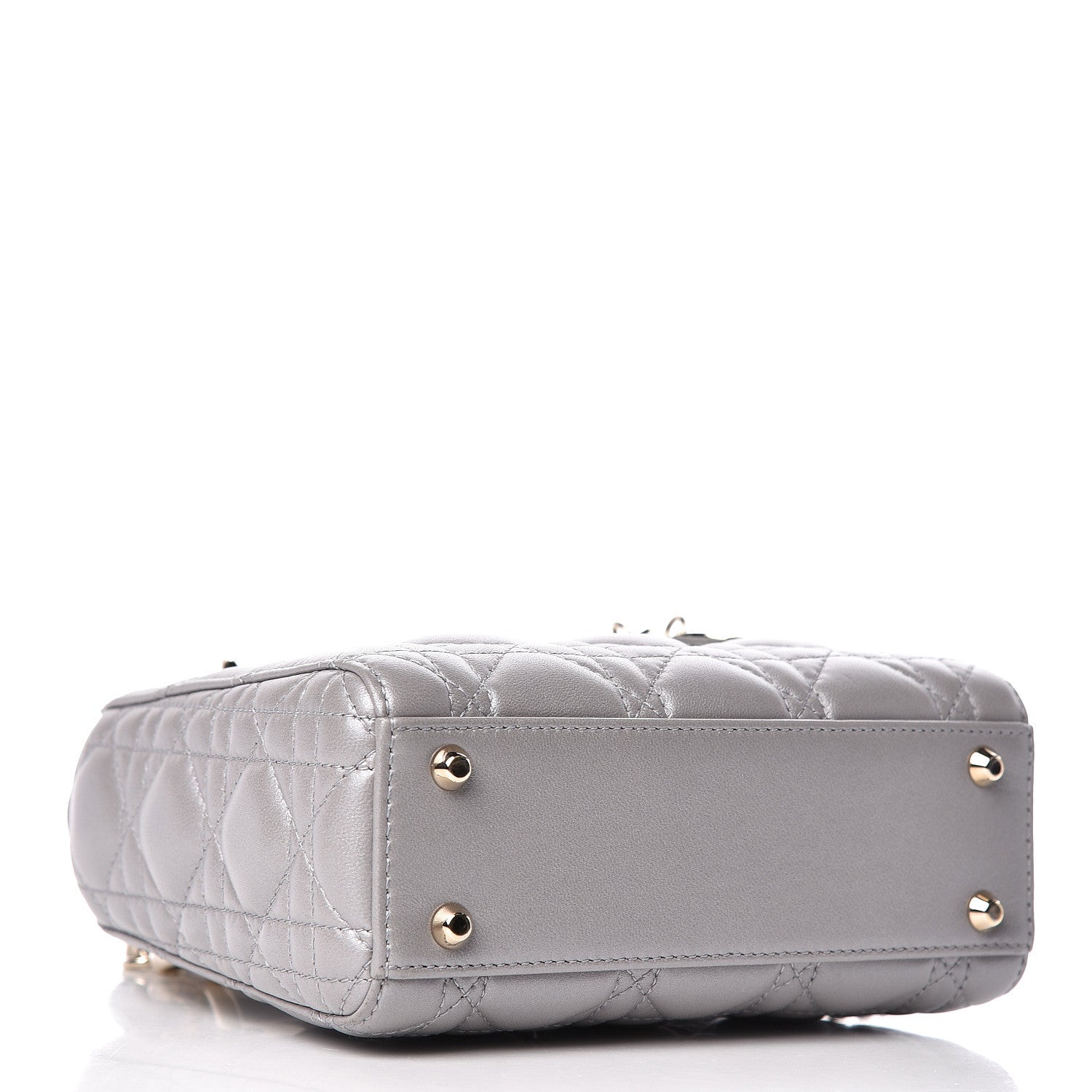 Christian Dior Metallic Lambskin Cannage Mini Lady Dior Grey 4 of 10