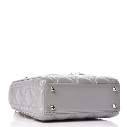 Christian Dior Metallic Lambskin Cannage Mini Lady Dior Grey 4 of 10